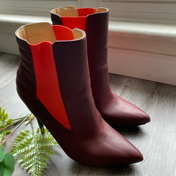 Gwen Stefani Gx Bordeaux/Burgundy Bootie Heels - Picture 1 of 9